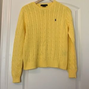 Yellow Ralph Lauren Cable Knit Sweater Size M